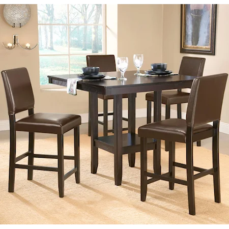 5 Piece Counter Height Table Set with Parsons Stools